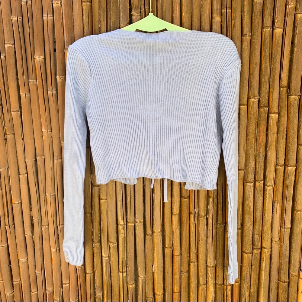 Nasty Gal NWT Tie Front Ribbed Cropped Cardigan - Picture 3 of 3